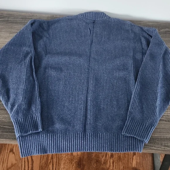Lunya Cozy Cotton Silk Crew Neck Sweater - Navy - Picture 5 of 7